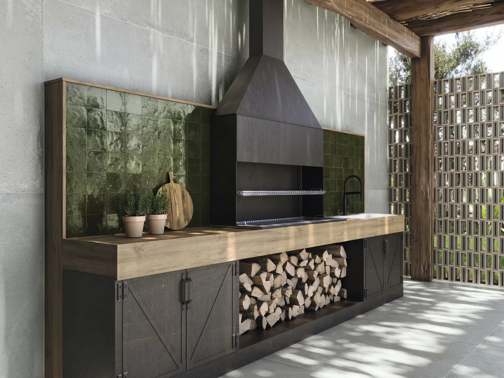 Керамогранит A041246 A Piedi Dark Green 100х100