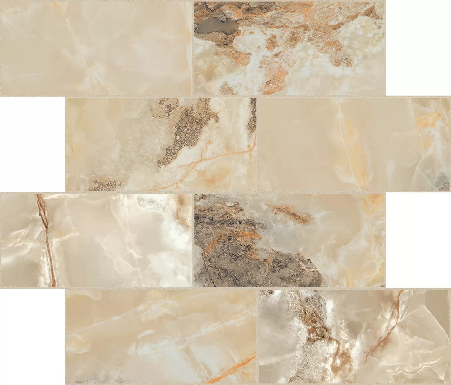 Мозаика 767786 Onyx&More Golden Blend Satin Modulo Muretto 6mm 7,5x15 30x30