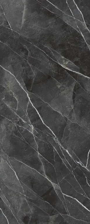 Керамогранит LAMF012813 Diamond Calacatta Black Bocciardato 5.6mm 1200x3000