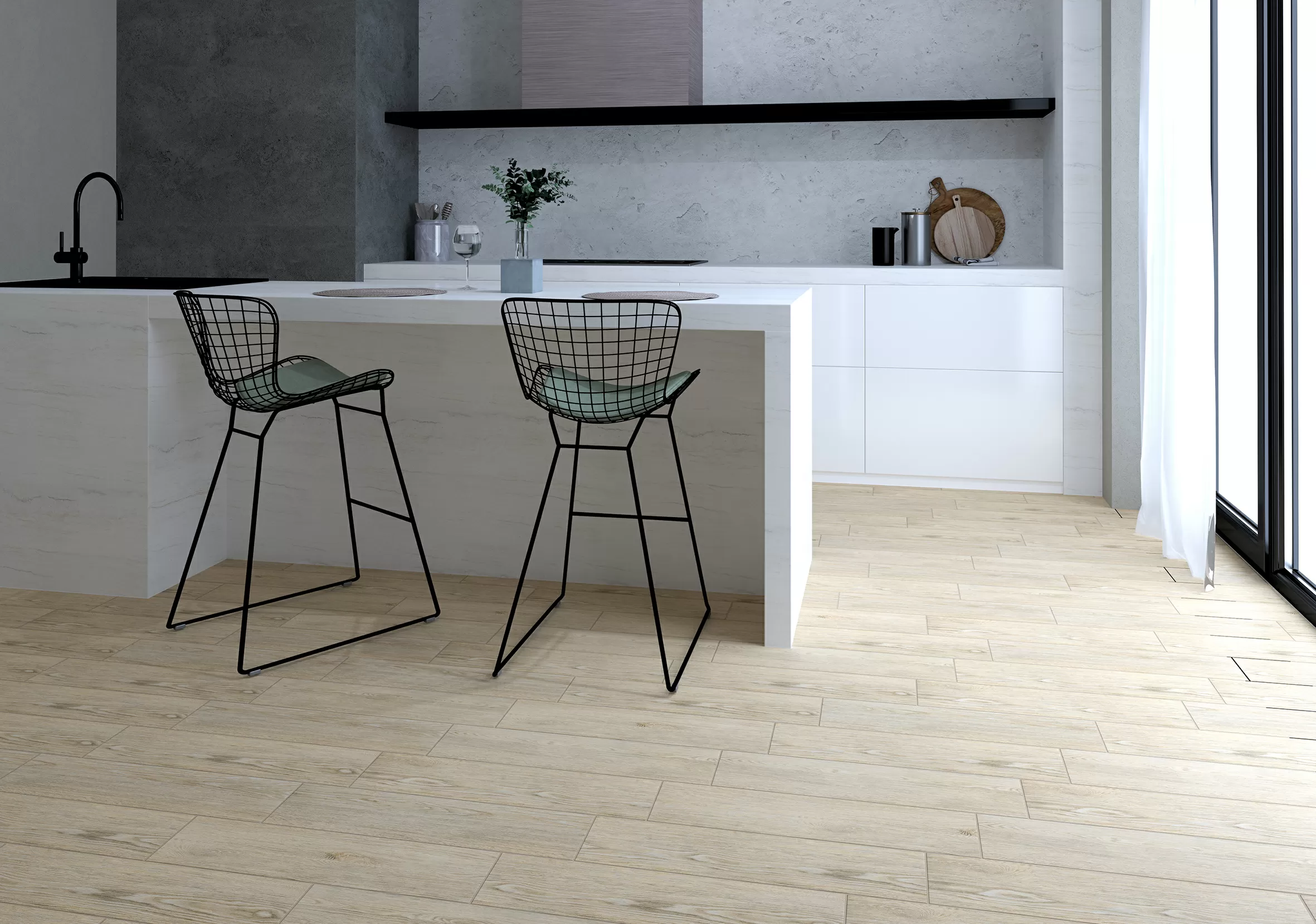 Керамогранит Oak тёмно-коричневый 15х60