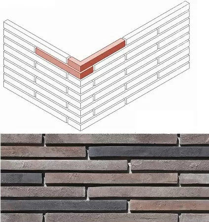 Искусственный камень 694-65 Реген брик Design угол 6,7-7,5 / 32,5-33,5 (7 / 33) x 4