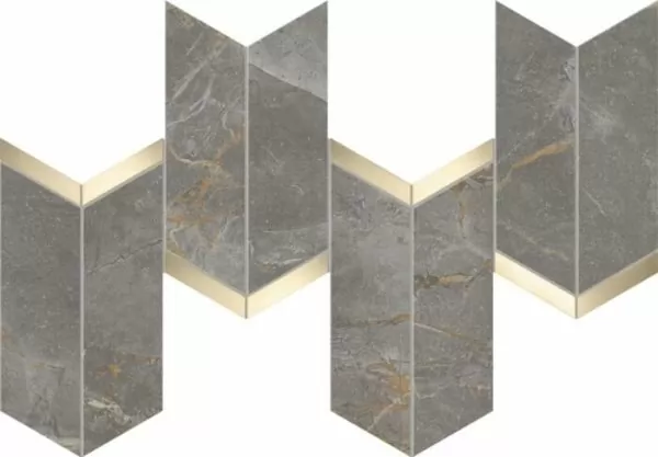 Мозаика AF9A Marvel Fior di Bosco Mosaico Chevron Lappato 19,2x46,3