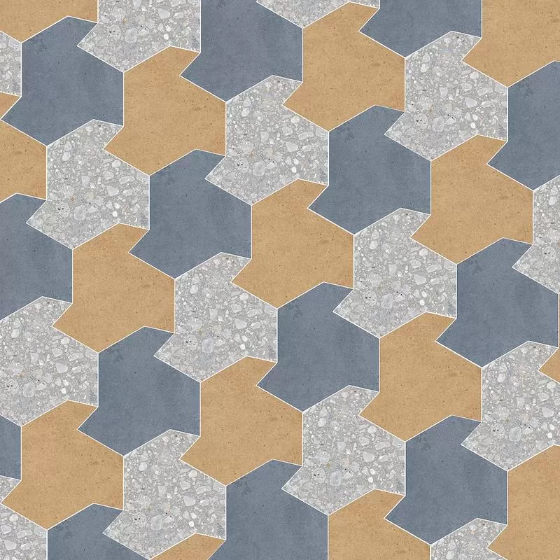 Керамогранит 772836 Match Up Decoro Shapes Earl Grey-Cinnamon-Blueberry Comfort 48.28x49.99