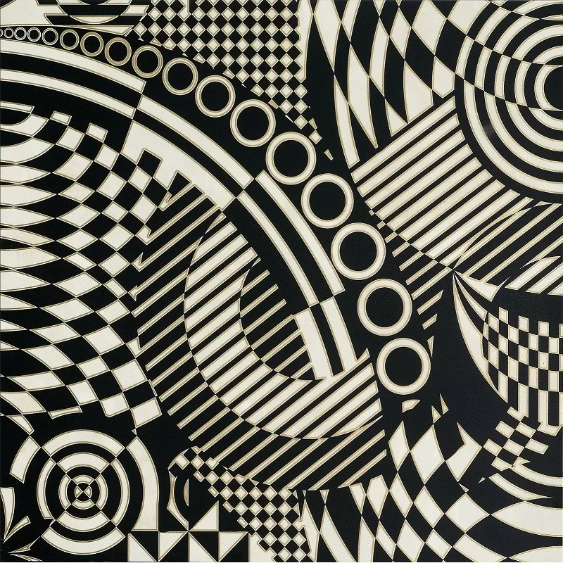 Керамогранит 0262767 Optical Bianco/Nero (mix 2 soggetti) 78x78