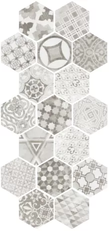 Керамогранит 22099 Hexatile Cement Garden Grey 17,5x20 (17 видов паттерна)