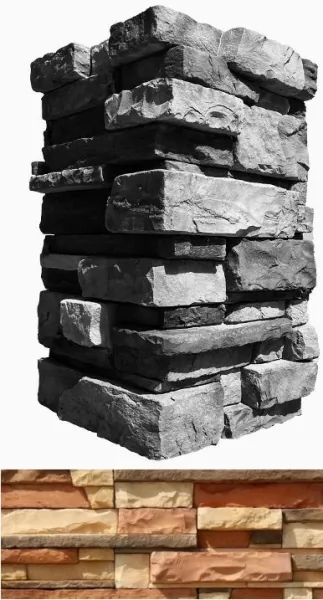 Искусственный камень 150-55 Уайт Клиффс угол 10x28,5x10 (8,5x24x10)
