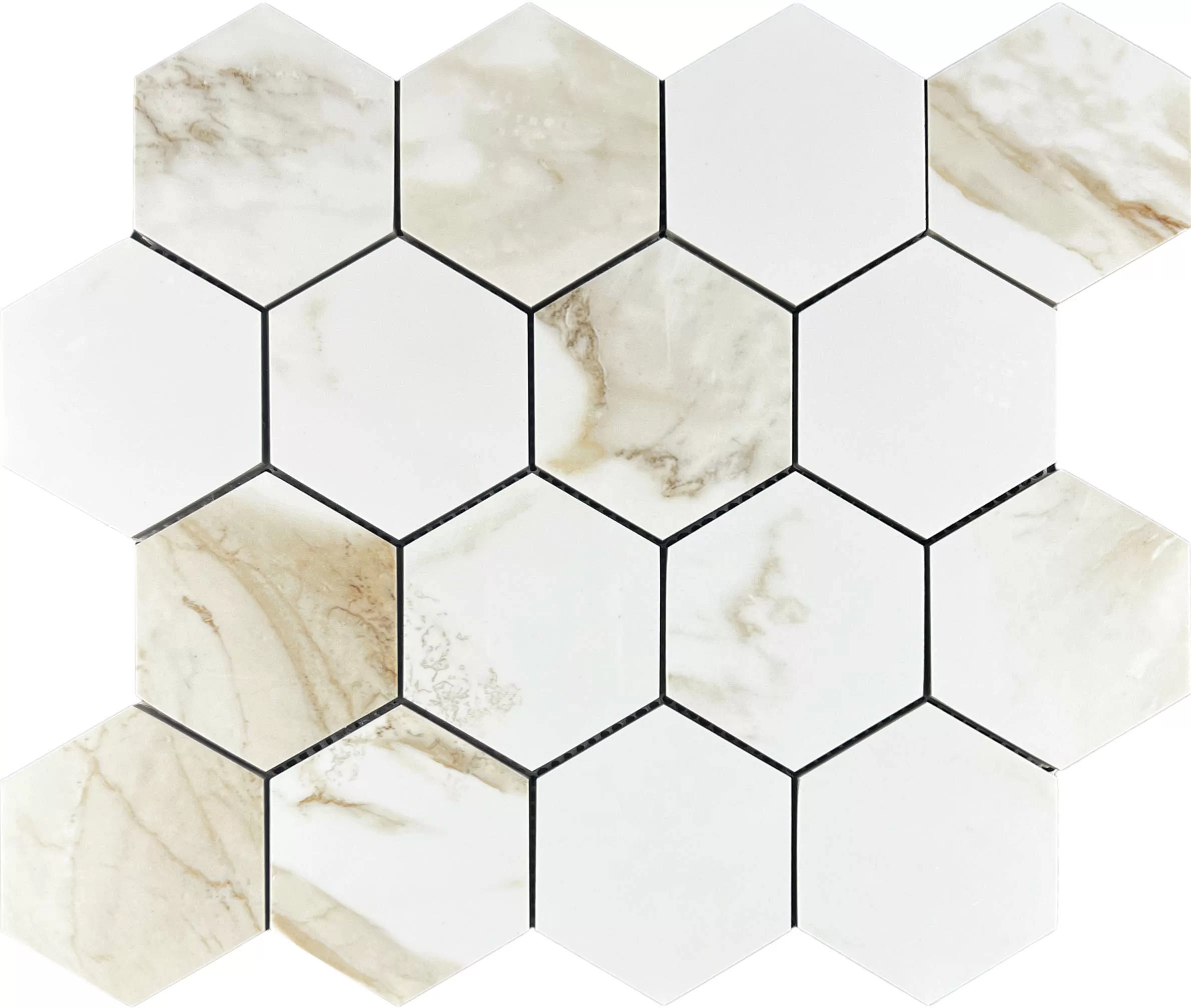Мозаика Mosaic Calacata Paonazzo 78 Hexagone 28x33