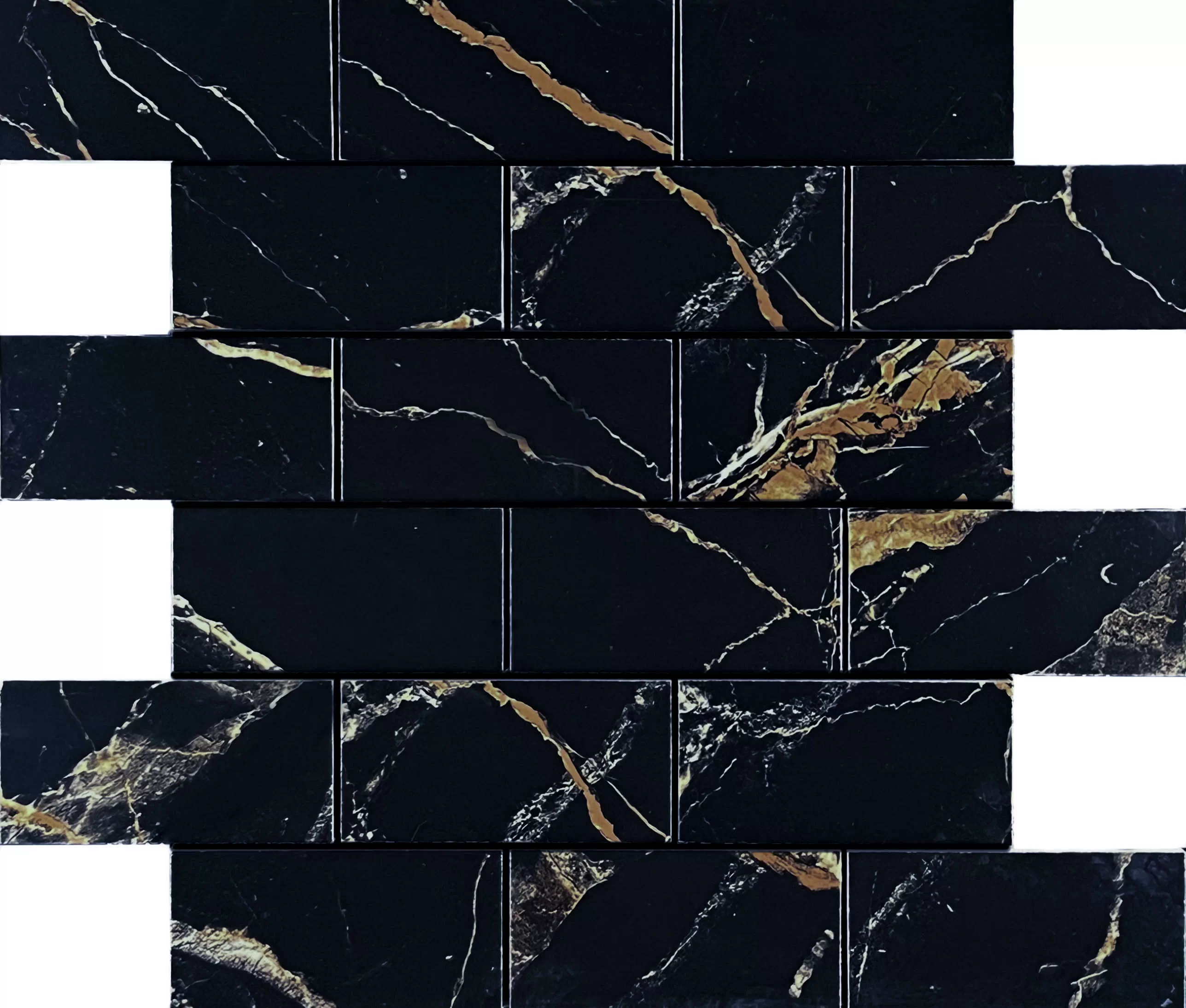 Мозаика Mosaic Alcantro Nero Brick bone 34.6x29.7