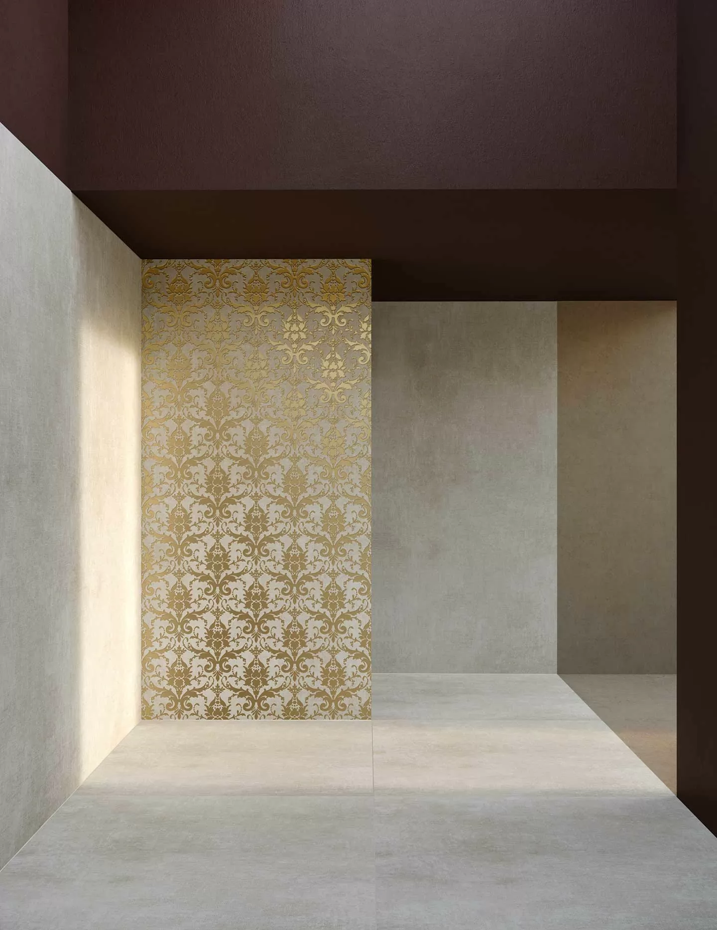 Керамогранит 752618 Tesori Decoro Broccato Bianco Argento 6mm 120x240