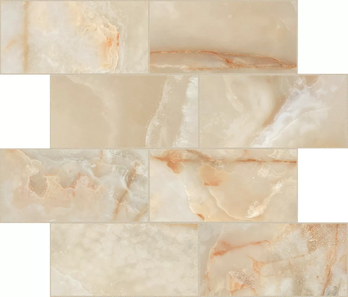 Мозаика 767704 Onyx&More Golden Onyx Glossy Modulo Muretto 6mm 7,5x15 30x30