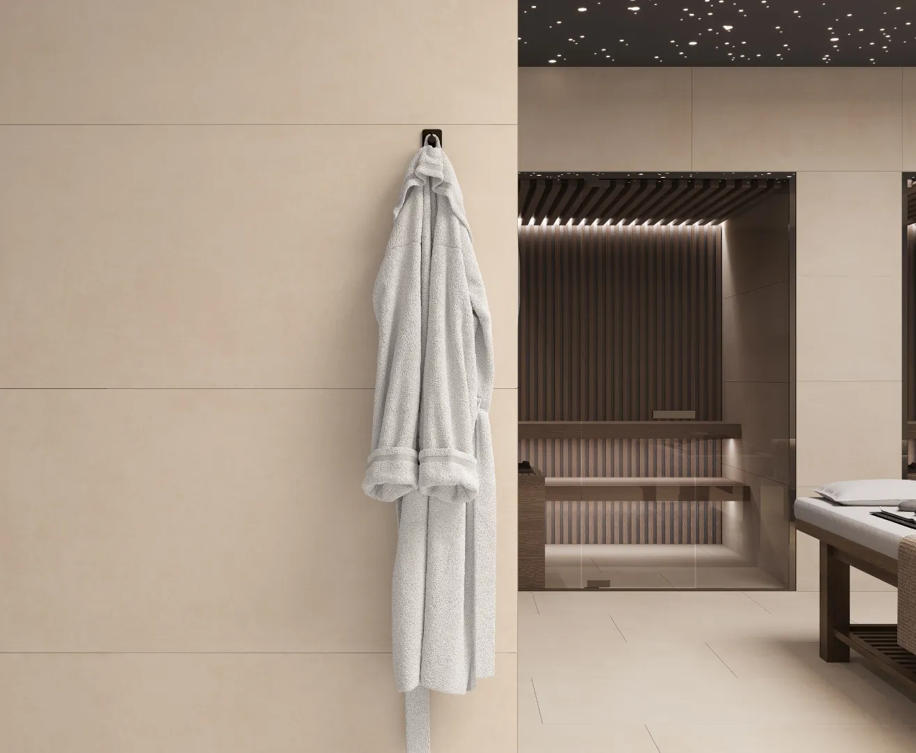 Керамогранит Betonica Crema PRO кремовый матовый R10Soft 60х120
