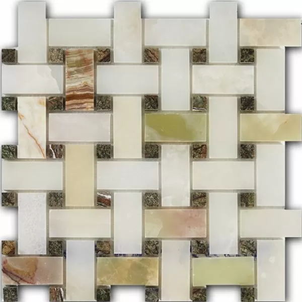 Мозаика Verde Onix + Rain Forest Green 3*6*1 30,5*30,5