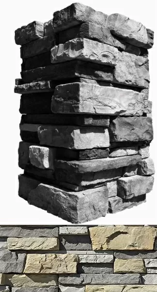 Искусственный камень 150-85 Уайт Клиффс угол 10x28,5x10 (8,5x24x10)