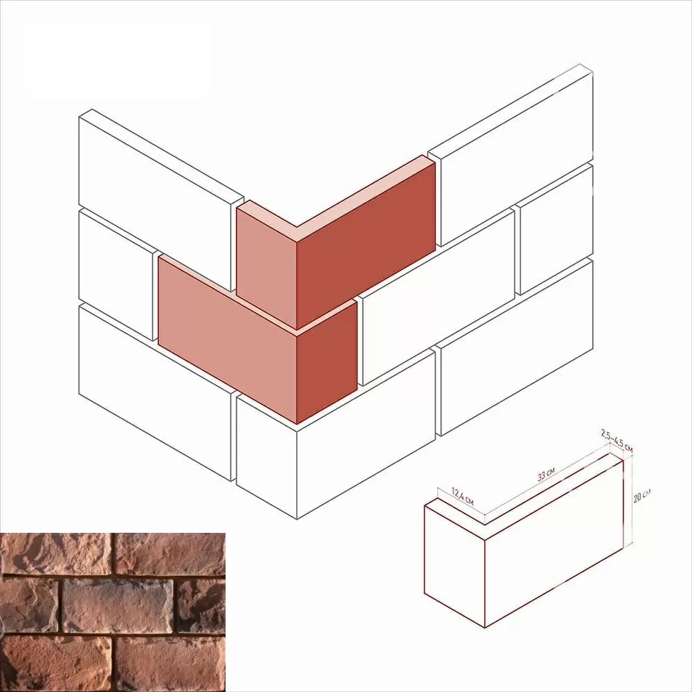 Искусственный камень 432-95 Шеффилд угол 11,5–12х 31,5–32x 20