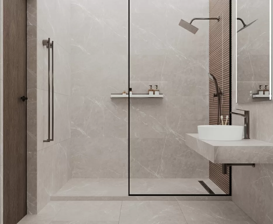 Керамогранит Pietra Grigio бежевый матовый карвинг 60х120