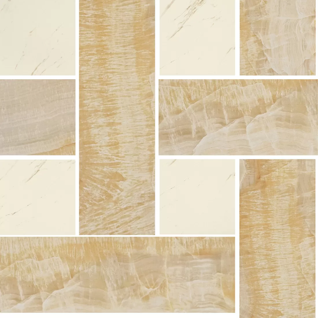 Керамогранит 240454 MARBLE MOSAICS CHESTERFIELD ORO/BIANCO 29,1x29,1