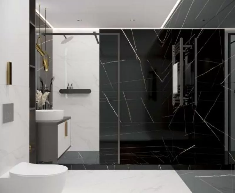 Керамогранит Lawa black черный полированный 60x120