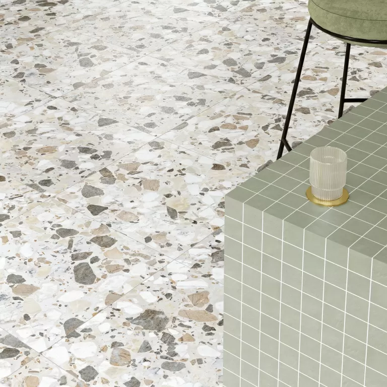 Керамогранит K949906LPR01VTE0 Terrazzo-X Плинтус Светлый Лаппато Ректификат 7.5х60
