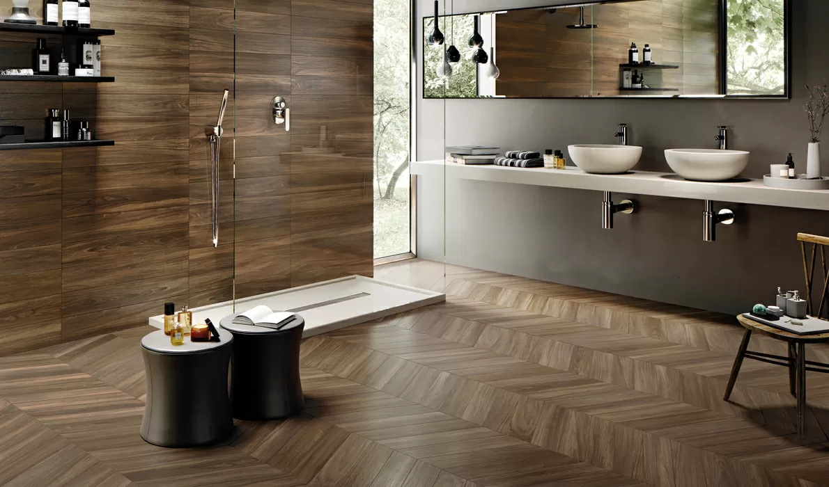Керамогранит EFC1 SleekWood Nut Chevron 11x54