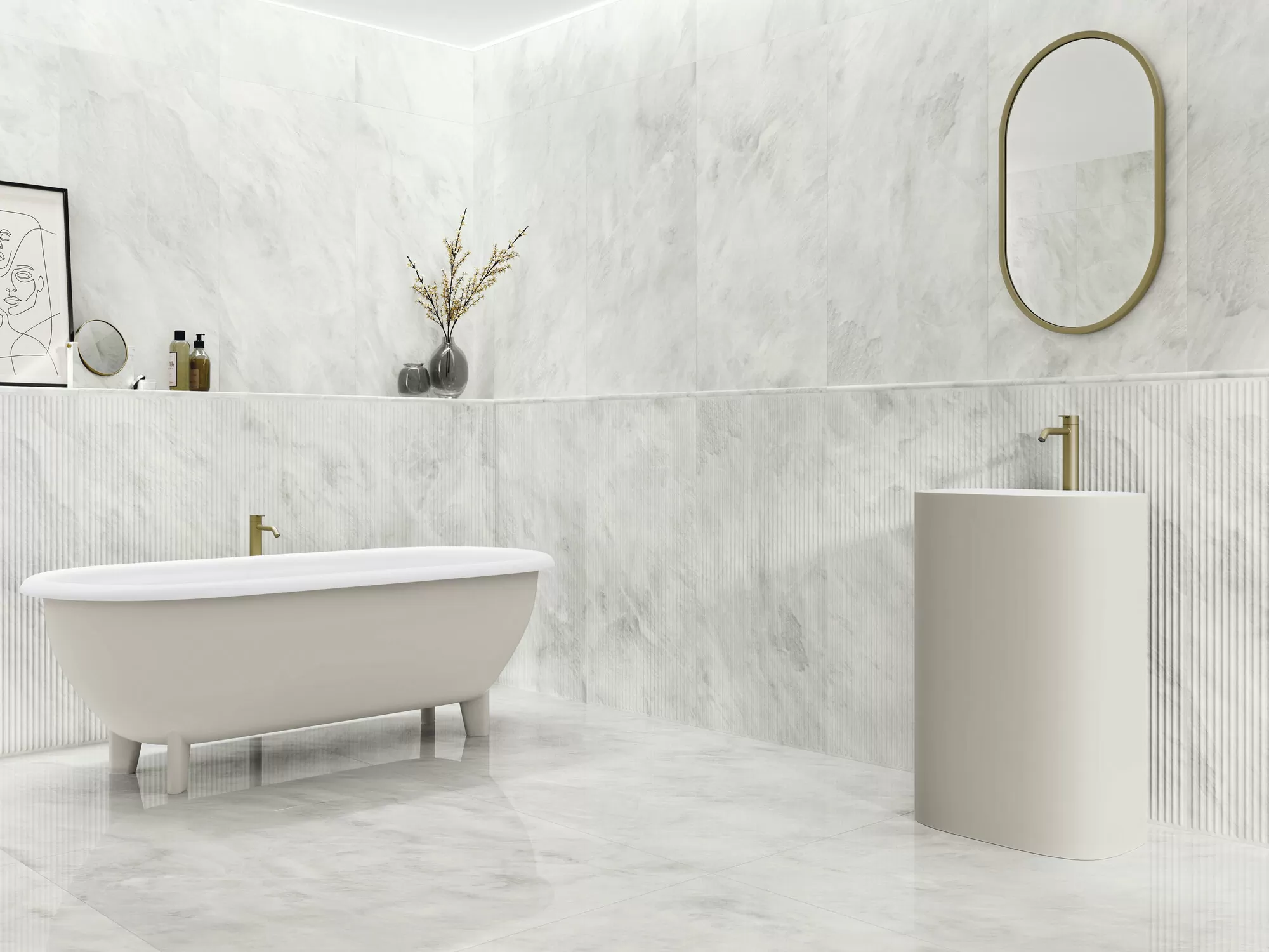 Керамогранит A040476 Alexandria Klebb White Matt Rect 60x120