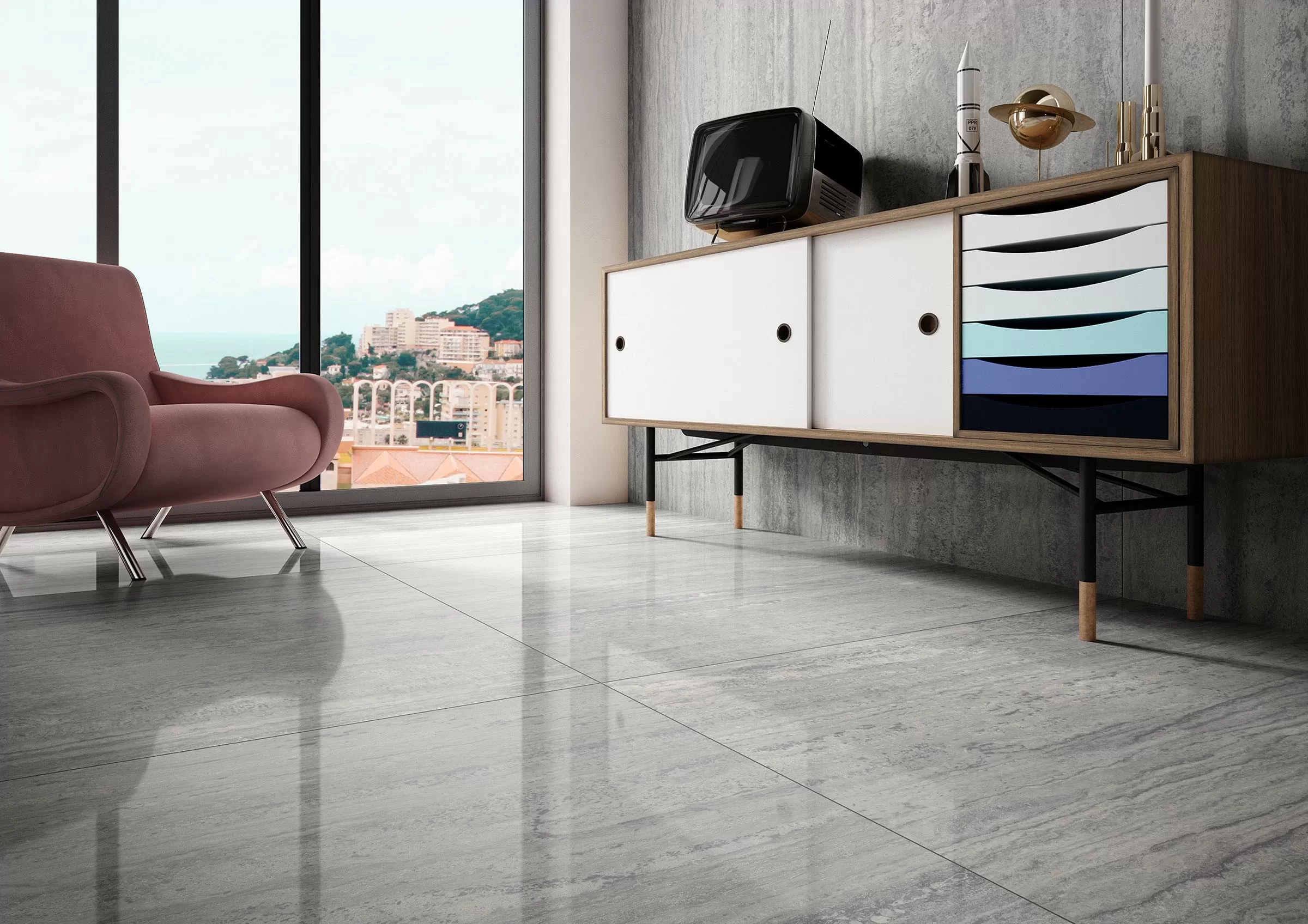 Керамогранит New Travertino Ivory Polished Full Lappato 60x120