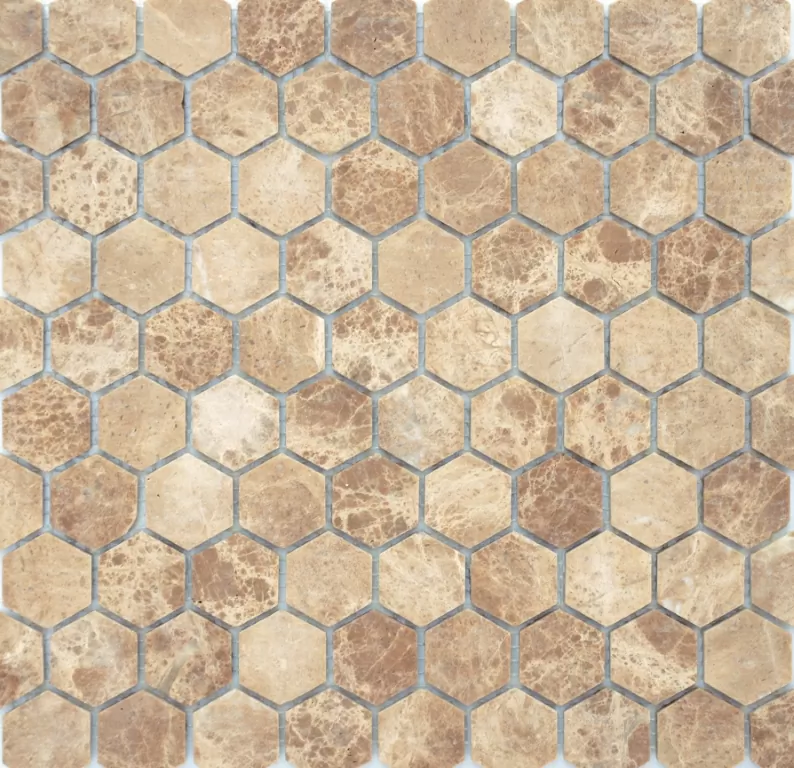 Мозаика Emperador light MAT hex 18x30x6 285x305x6