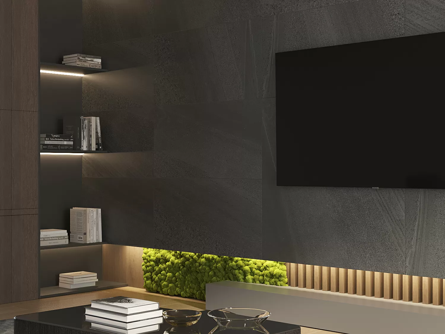 Керамогранит 17428 Cambio темно-серый ректификат 60x120