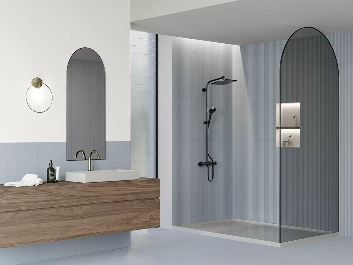 Керамогранит RPL154 Anni 70 Gessato Azzurro Rett 60x120