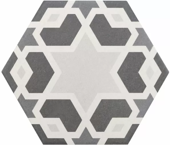Керамогранит 21357 Hexatile Harmony B&W 17,5x20