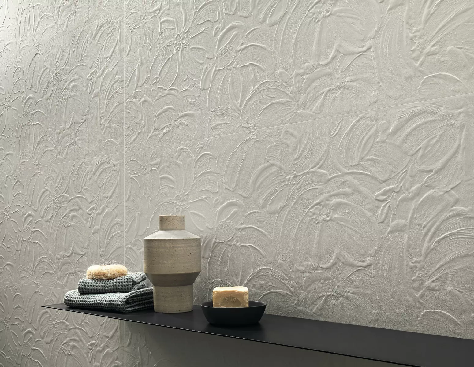 Плитка AHQV 3D Wall Plaster Bloom White 50x120