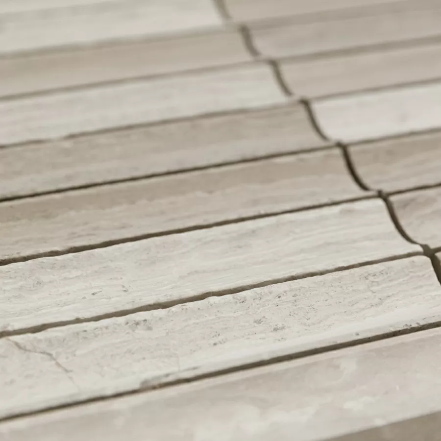Мозаика PIX347 White Wooden, Concave матовая 30х151 305х318х12