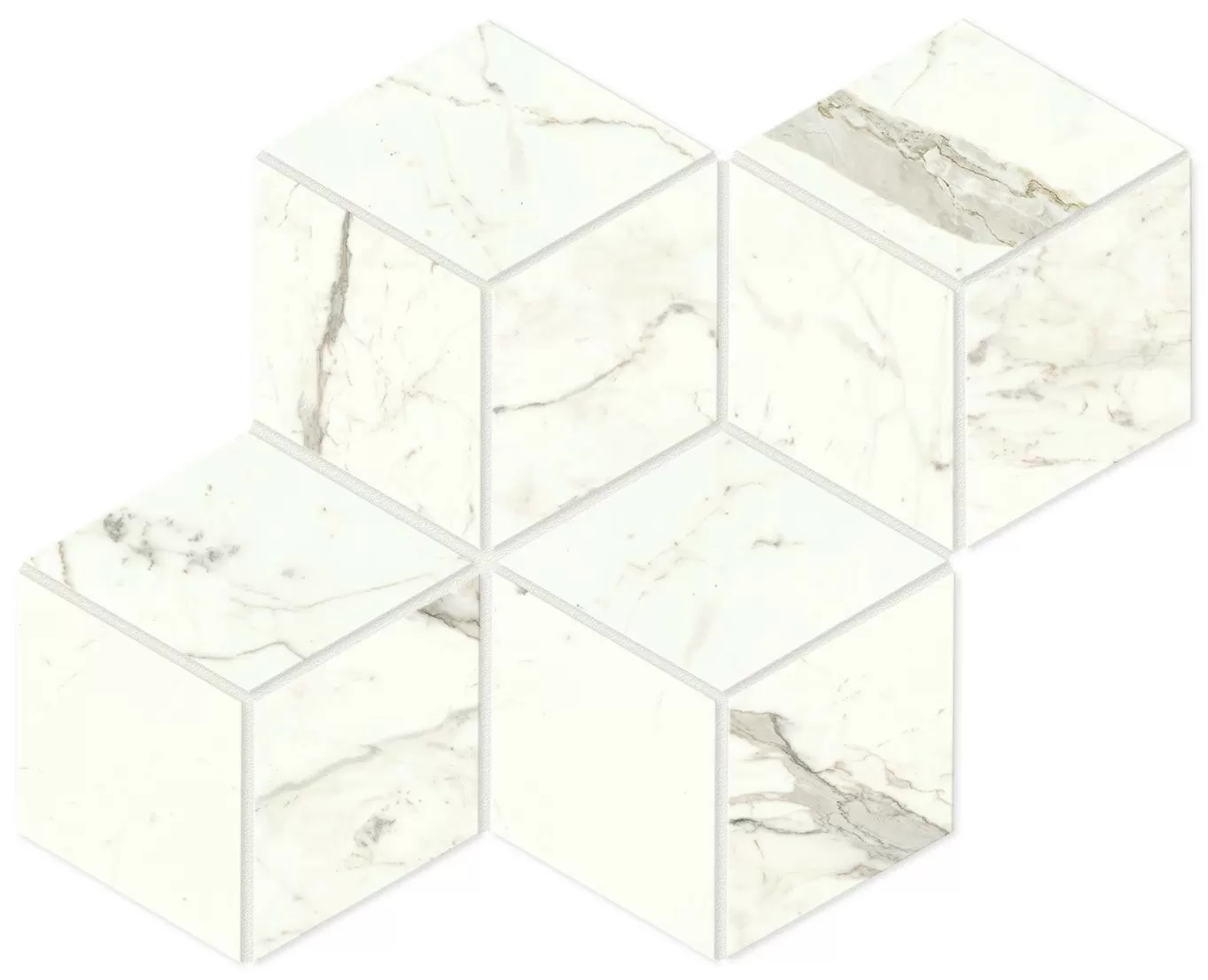 Мозаика A418 Marvel Calacatta Prestigio Mosaico Esagono Matt 30x35