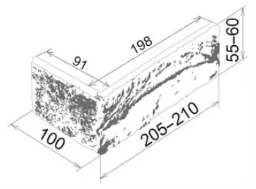 Искусственный камень Бруклин 193 Угол 205-210х100х55-60х15
