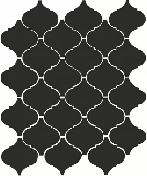 Плитка 65001 Арабески глянцевый черный 26x30