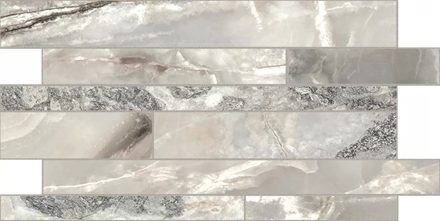 Мозаика 767673 Onyx&More Silver Blend Glossy Modulo Listello SF 30x60