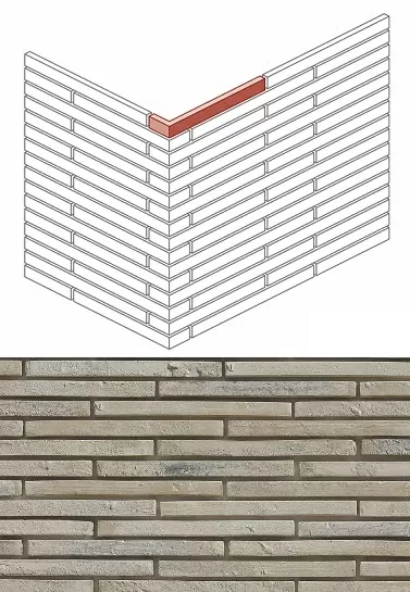 Искусственный камень 694-15 Реген брик Design угол 6,7-7,5 / 32,5-33,5 (7 / 33) x 4