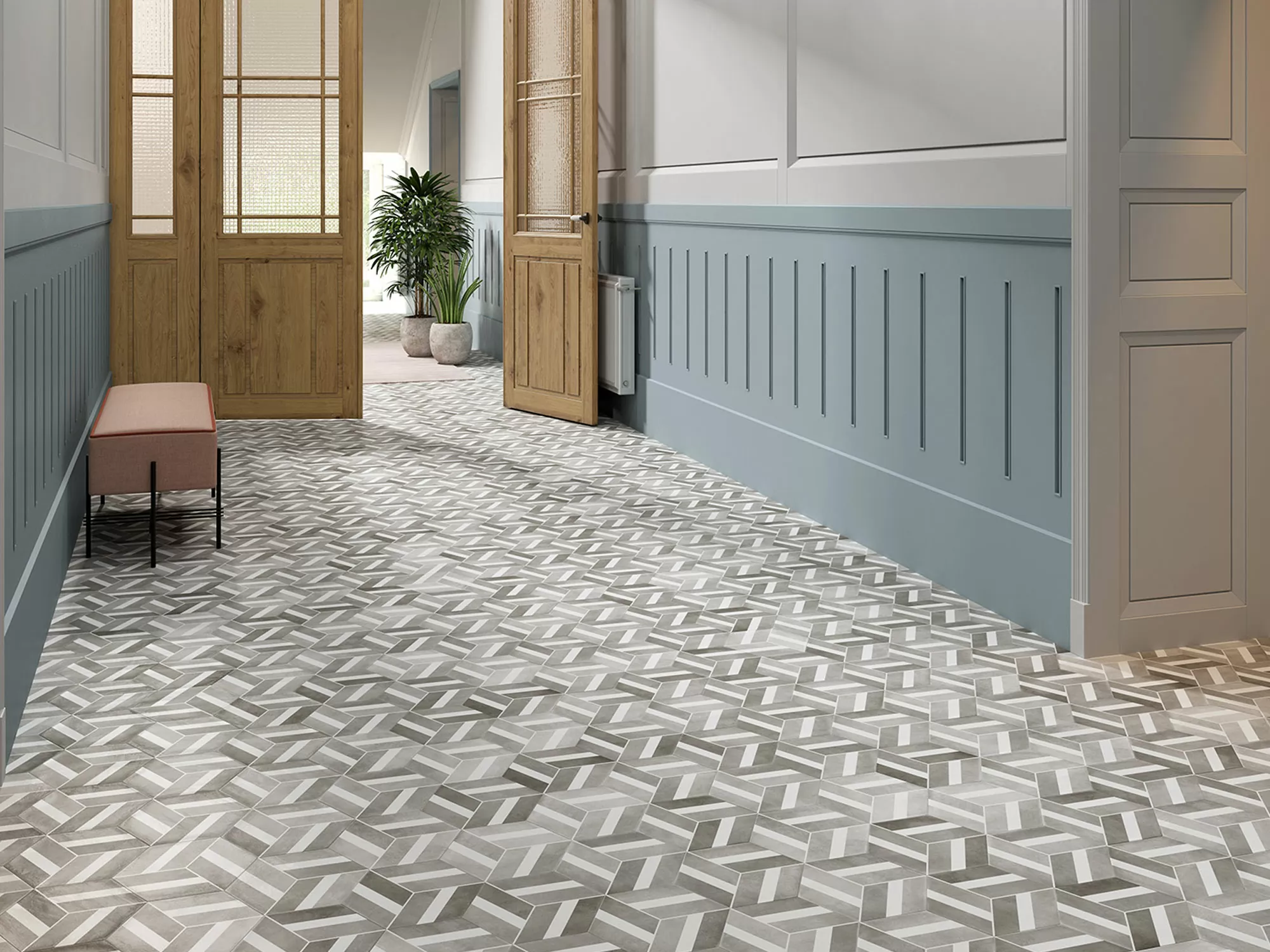 Керамогранит SIX Cementine Bari Aqua 23x27