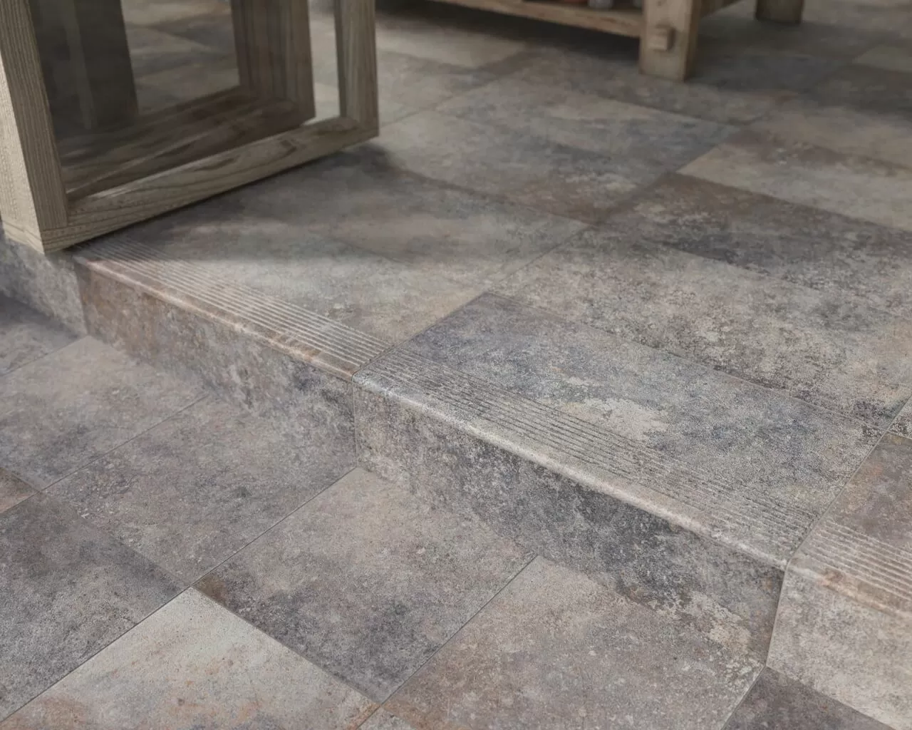 Клинкерная плитка Viano Beige Ступень простая с капиносом MAT 30х33
