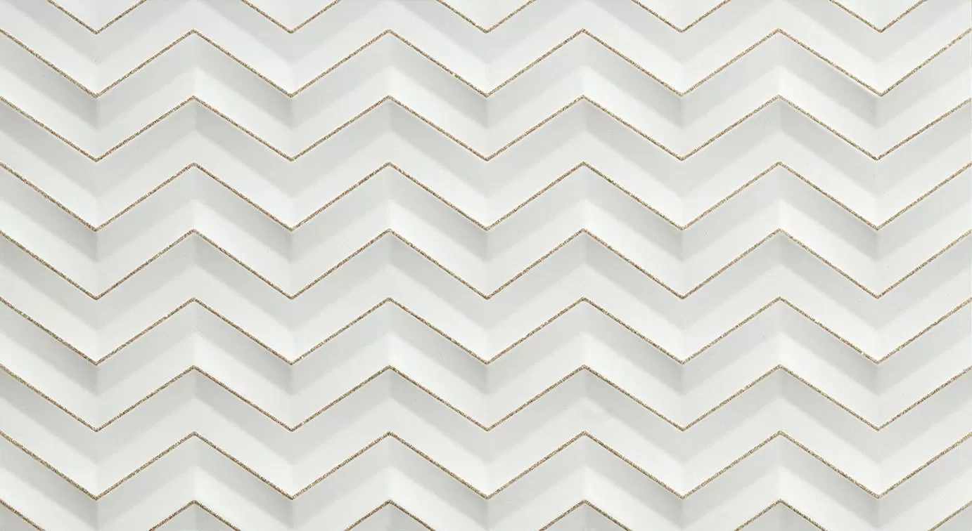 Плитка 600080000407 3D White Chevron Glitter Matt/3Д Вайт Шеврон Глиттер Матт 30.5x56