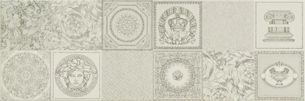 Плитка 68890 DECORATO BIANCO PATCHWORK PLATINO mix 25x75