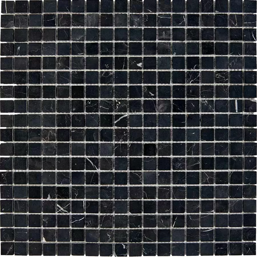 Мозаика PIX 244 Nero Marquna из мрамора полированная 15x15 300х300х4