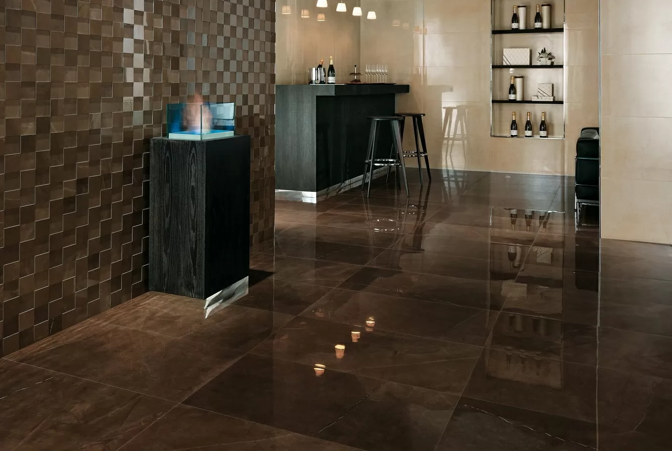 Керамогранит ASJ6 Marvel Beige Mystery angolo lappato 7x7