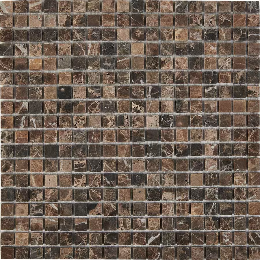 Мозаика PIX219 Dark Emperador из мрамора матовая 15x15 305х305x4