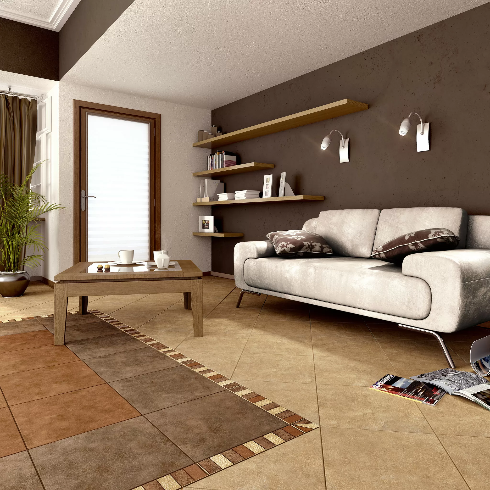 Керамогранит Rufus Beige Бордюр 7,7x40