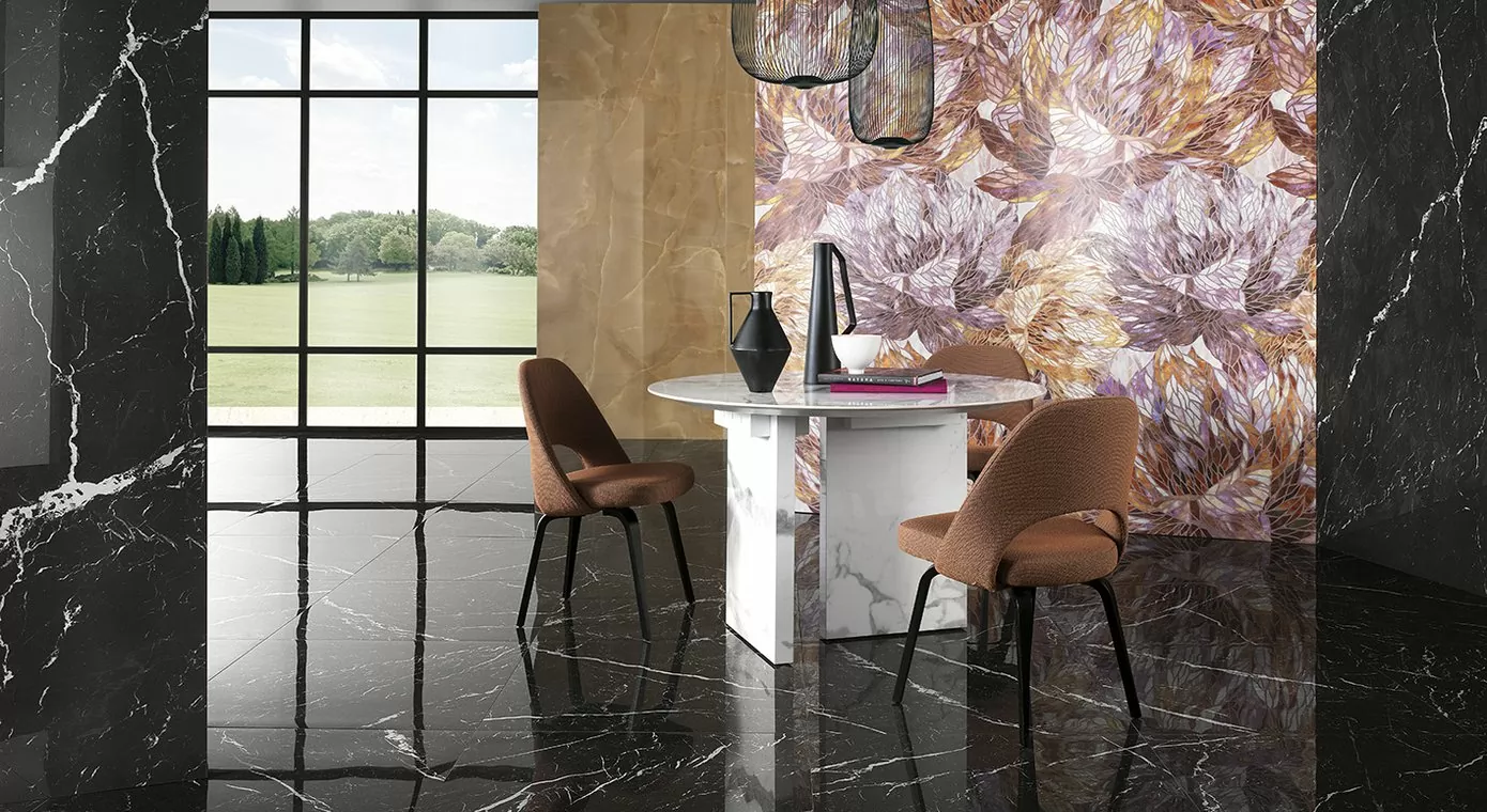 Плитка fQB7 Roma Gold Calacatta Delicato Brillante 15x56