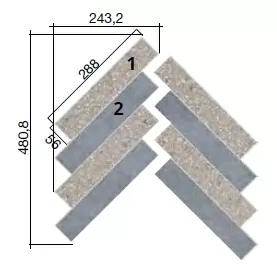 Керамогранит 772839 Match Up Decoro Zig Zag Mix Comfort On Demand 48.08x48.64