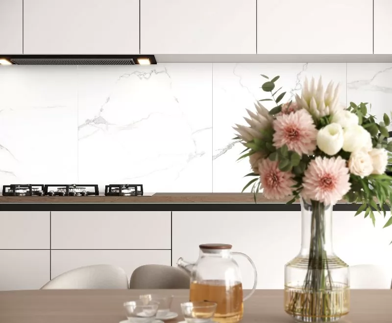 Керамогранит Pristine White белый полированный 60x120