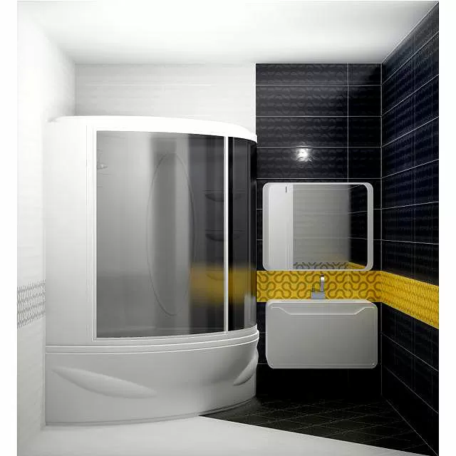 Плитка O-SPI-WTU231 Spin Black Geo 25x75