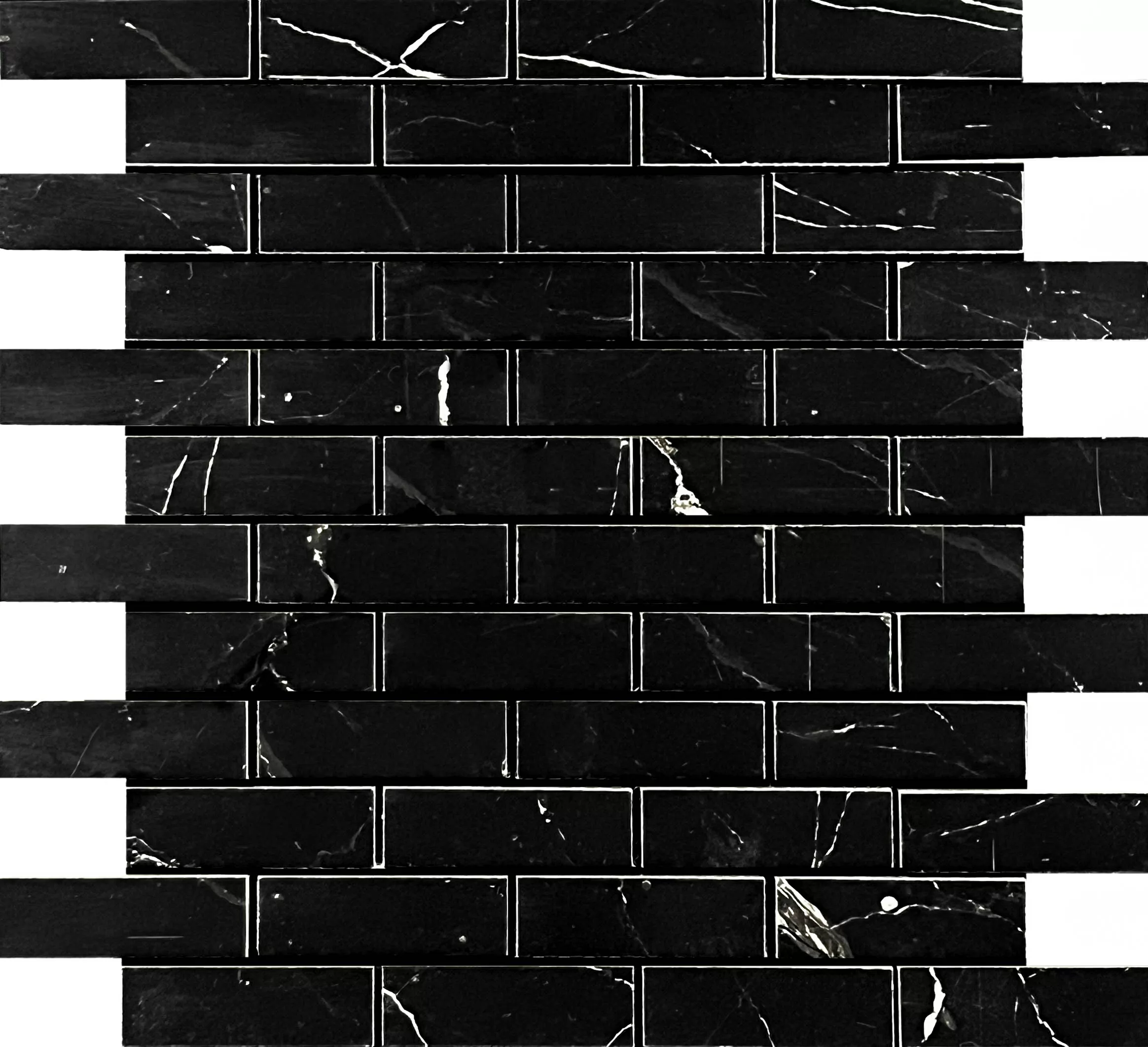 Мозаика Mosaic Estrada Nero Brick bone 32.1x29.9