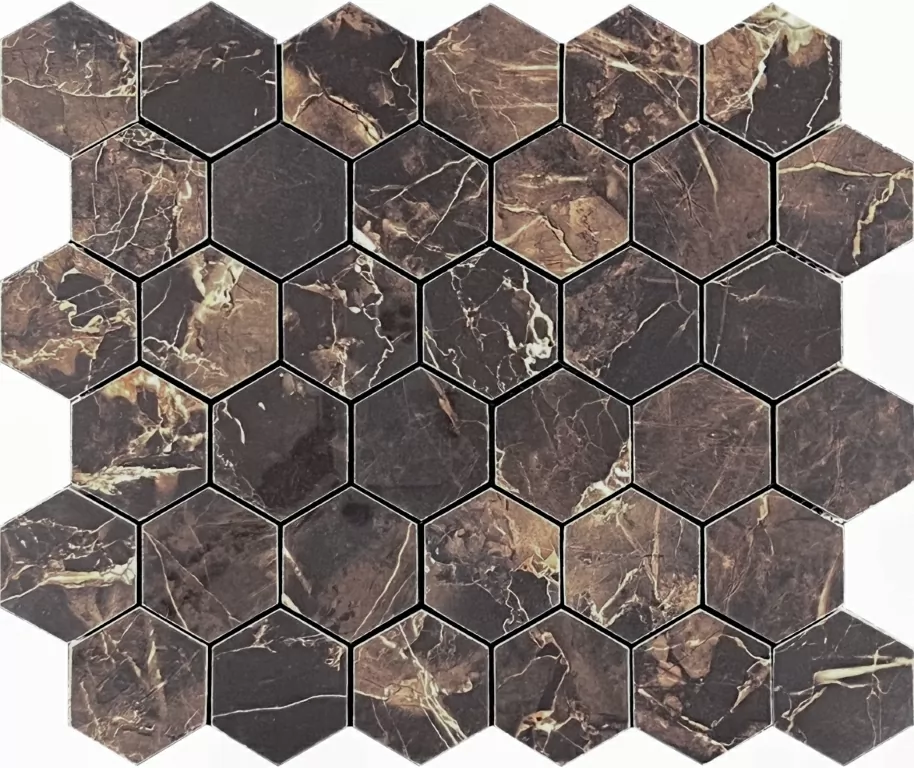Мозаика Mosaic Copper Slab Black 48 Hexagone 30.9x32.2